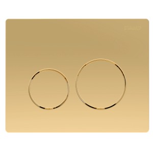Siamp Betätigungsplatte Sphere in Gold für Ingenio Gold WC-Elemente mit 2 Tasten.