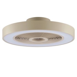 Beige LED-Deckenleuchte Catania mit Ventilator, Ø 48,6 cm. Moderne Deckenlampe mit Licht und Kühlung.