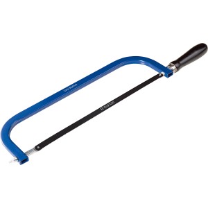 LUX Metallsägebogen Classic, 300 mm, mit blauem Rahmen und Holzgriff.