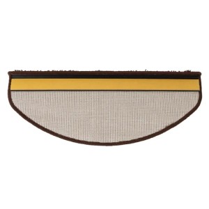 KARAT Shaggy Stufenmatte Barcelona Halbrund 23,5 x 65 cm Dunkelbraun