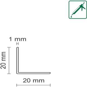 Abbildung einer FN Neuhofer Winkelleiste KU031, Dekor Eiche, 20x20x2400 mm, aus PVC.