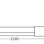 Technische Zeichnung: Osram LED-Streifen Neon Flex, 210 cm Länge, mit Maßangaben.