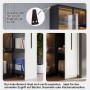 okwish Vitrine mit LED Glastür Rollschrank Esszimmer 110x35x160cm Weiß Schwarz_9