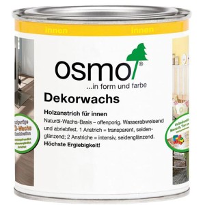 Dose Osmo Dekorwachs Transparent Nussbaum für Holz im Innenbereich.