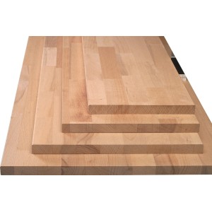 Fein geschliffene Leimholzplatte aus Buche (100x25x1,8cm) für Regalböden und Möbelbau.