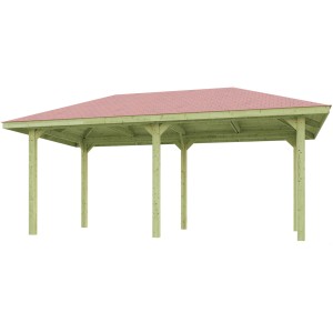 Weka Pavillon Gartenoase 651 B: Holzpavillon mit Dachschindeln, ideal für den Garten.