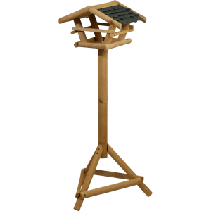 Dobar Vogelfutterhaus mit Ständer und grünem Bitumendach für den Garten.