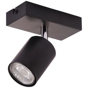 Schwarzer LED-Deckenstrahler Taio, 1-flammig, schwenkbar, für flexible Beleuchtung.