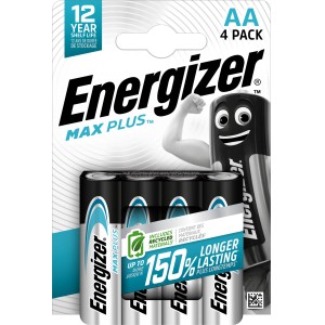 Energizer Max Plus AA Mignon Batterien, 4er-Pack. Leistungsstarke Alkaline Batterien für Geräte.