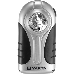 Varta LED-Taschenlampe Silver Light mit 3 LEDs und Batterien.