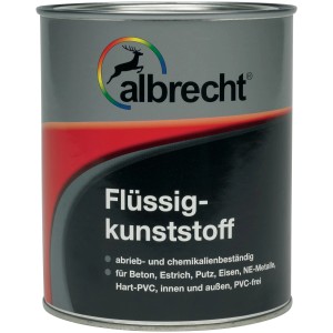 Dose Albrecht Flüssigkunststoff, kieselgrau, seidenglänzend, 750 ml. Für Beton, Estrich, Putz, Holz, Eisen und Hart-PVC.