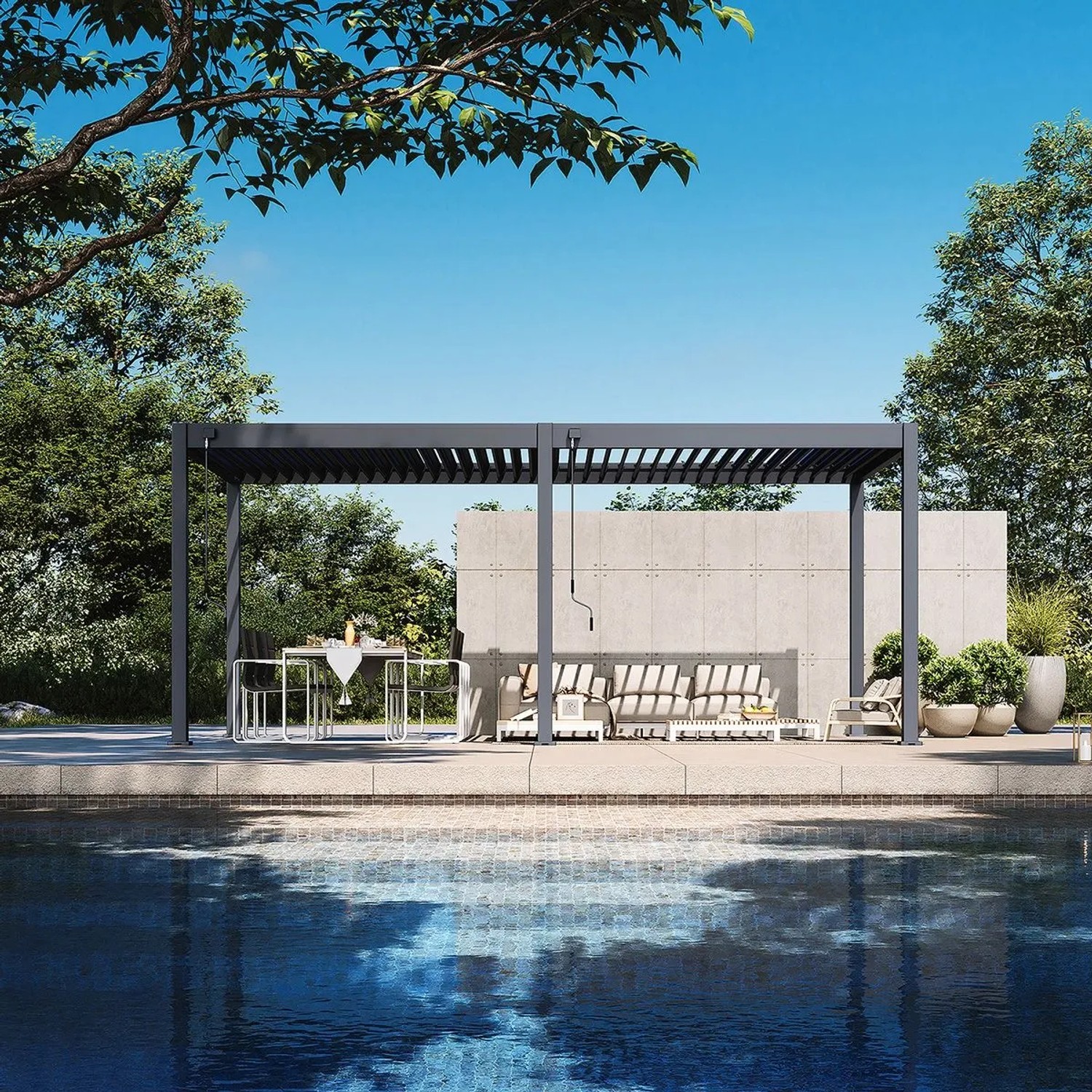 Weide Classic Pergola Aluminium Freistehend 3 X 6 M Anthrazit_4
