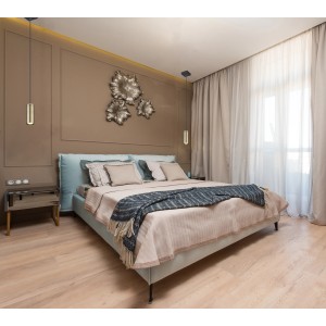 Schwarze, matte Globo Pendelleuchte Robby, 1-flammig, im Schlafzimmer. Hängeleuchte mit GU10 Fassung.