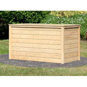 Naturbelassenes Karibu Hochbeet aus Holz, 159x75 cm, 835 l Fassungsvermögen.