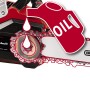 Detailaufnahme: Einhell Akku-Kettensäge GP-LC 36/35 Li-Solo mit Öl-Symbol für Kettenschmierung.