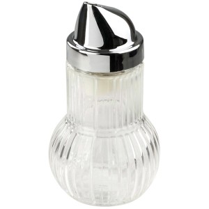 Fackelmann Zuckerdosierer Rubin Glas 160 ml Silber/Transparent
