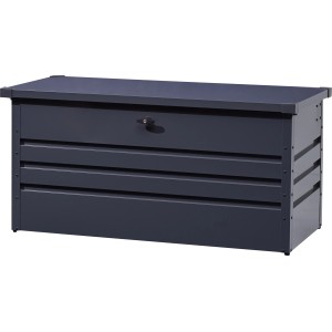 Anthrazitfarbene Floraworld Aufbewahrungsbox mit 400 Litern Volumen, abschließbar und aus Stahlblech.