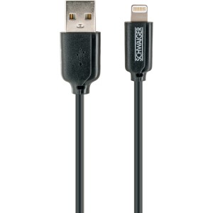 Schwaiger Lightning Kabel: USB 2.0 auf Apple Lightning, zum Laden und Synchronisieren von iPhone, iPad und iPod.