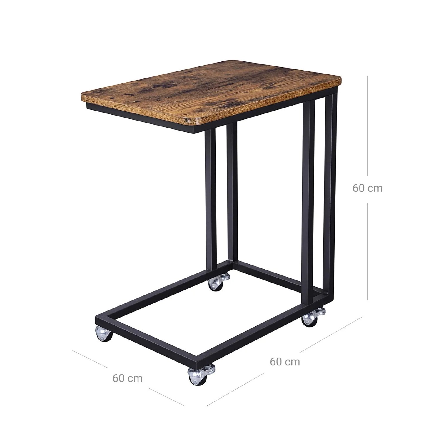 Vasagle Serviertisch mit Rollen 35 cm x 50 cm x 60 cm Braun-Schwarz kaufen bei OBI