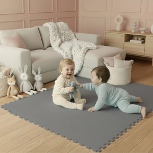 LittleTom Baby & Kinder Puzzlematte 30 x 30 cm 9 Stück Grau