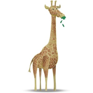 Wandbild: Niedliche Giraffe (40x50 cm). Tier-Motiv für Kinderzimmer.