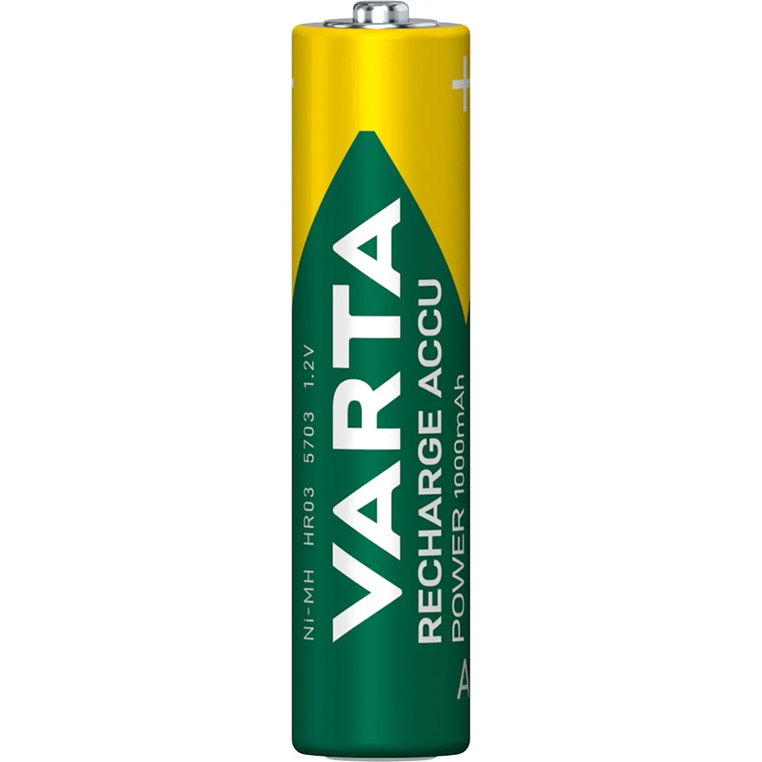 Varta Recharge Akku Power Micro (AAA) 1000 mAh, wiederaufladbare Batterie.