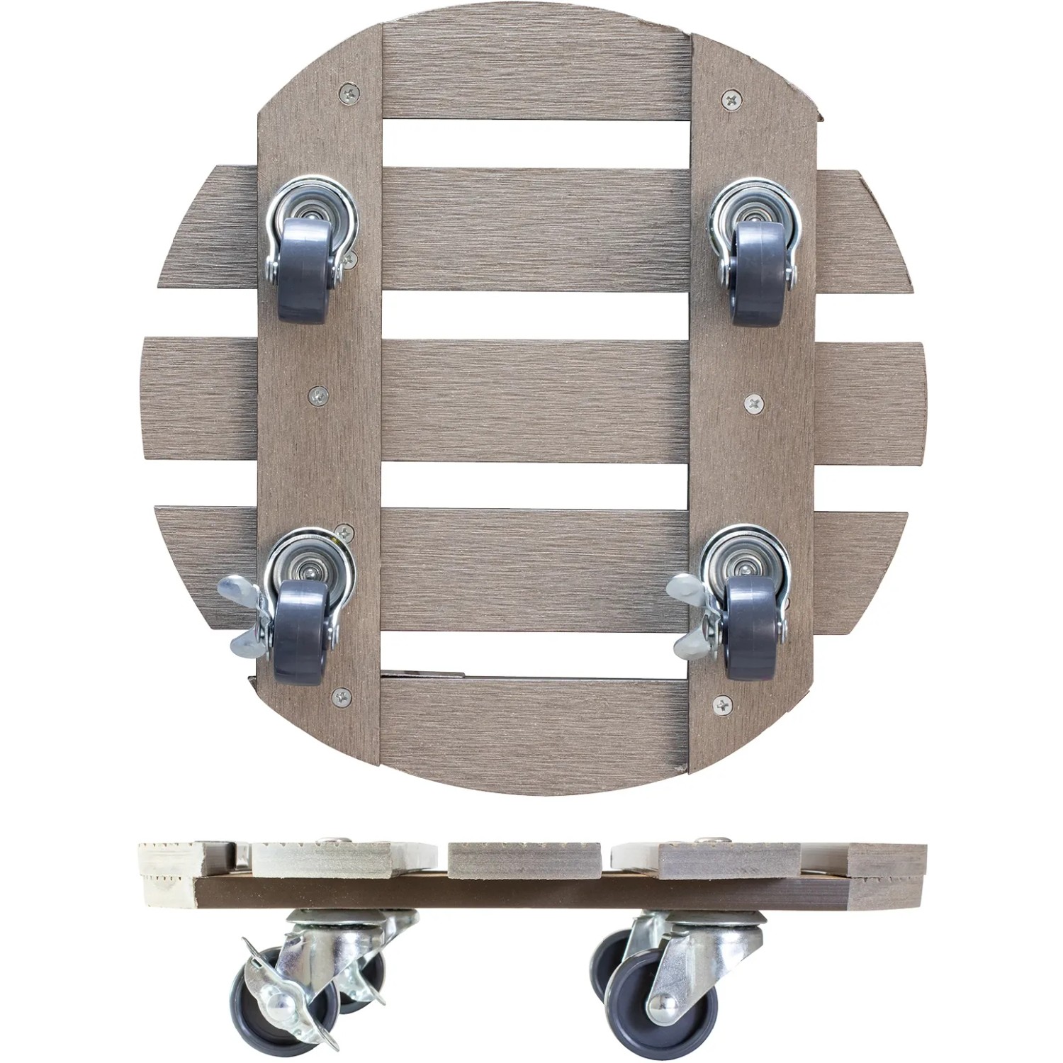 Wagner WPC Pflanzenroller, Ø 29 cm, Taupe, mit Rollen für den einfachen Transport von Pflanzen.