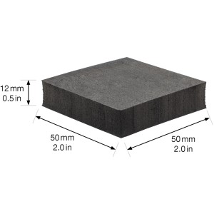 Schwarzer Wagner Topffuß, 50x50 mm, aus Kautschuk, zum Unterlegen von Pflanztöpfen.