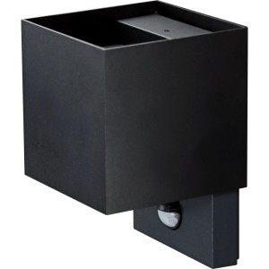 Moderne e2 Elektro Außenwandleuchte Qube Sensor, anthrazitfarben, mit Bewegungsmelder.