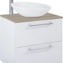 Maximus Waschbeckenunterschrank Stylo, weiß hochglanz, 60 cm mit Aufsatzwaschbecken und Armatur.