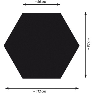 Abbildung eines sechseckigen Dobar Freilaufgehege-Sets mit Maßangaben.