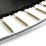 Detailaufnahme: Sprungfedern und Rahmen des schwarzen EXIT Allure Premium Bodentrampolins.