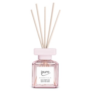 Ipuro Raumduft Light Rose, 50 ml, mit Duftstäbchen im Glasflakon.