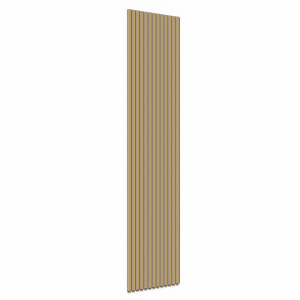 Denpanels Akustikpaneel FR Eiche, Multiplexplatte, 248x60 cm, schwarz. Schallabsorbierendes Wandpaneel.
