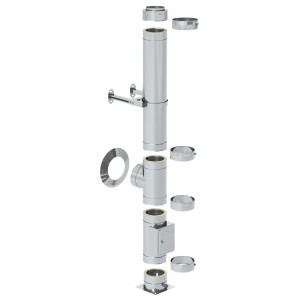 Firefix Edelstahlschornstein-Set, doppelwandig, Ø 150 mm, für Kamin & Ofen. Komplettes Zubehör für sicheren Betrieb.