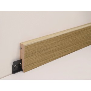 Sockelleiste FU062L Eiche Sanremo, MDF foliert, mit Clip zur einfachen Montage.
