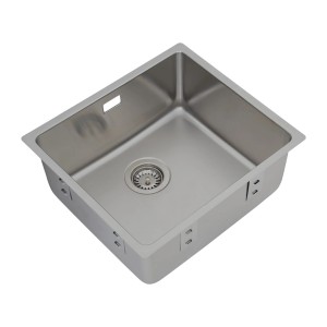 Respekta Einbauspüle Detroit, 49x44 cm, Edelstahl, mit Ab- und Überlaufgarnitur.