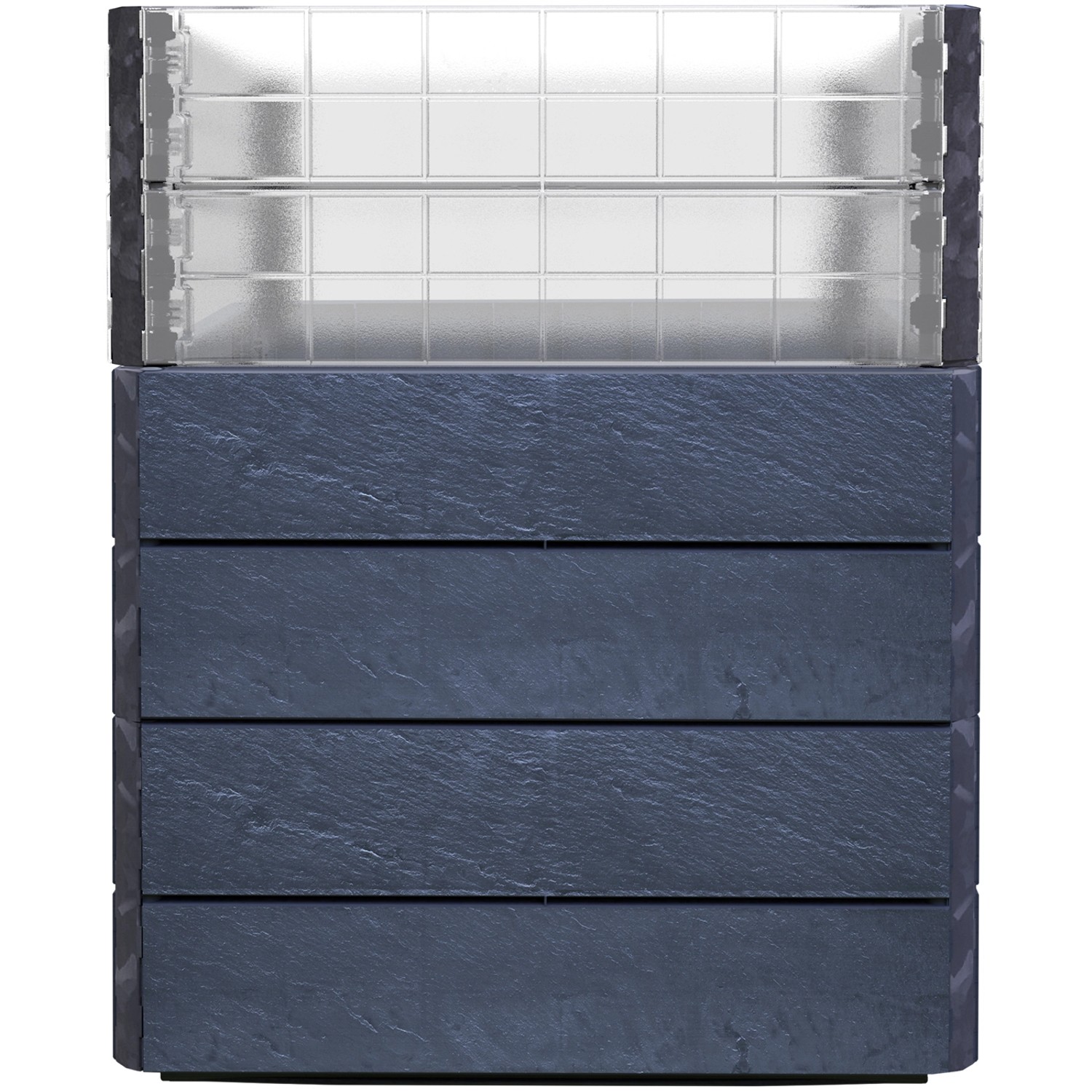 Garantia Hochbeet Ergo Quadro Turbo M 75 Stone mit Wachstumsmodul, Steinoptik.