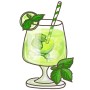 Illustration eines Hugo Cocktails mit Minze. Ideal für die Zubereitung des beliebten Sommerdrinks.