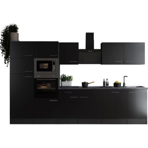 Respekta Küchenzeile Oliver 340 cm Schwarz