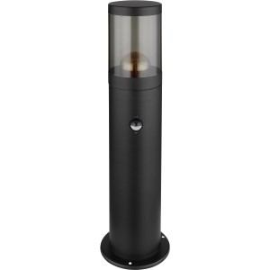 Schwarze, matte Globo Außenleuchte mit Sensor, 50cm hoch. Wegeleuchte für den Garten.