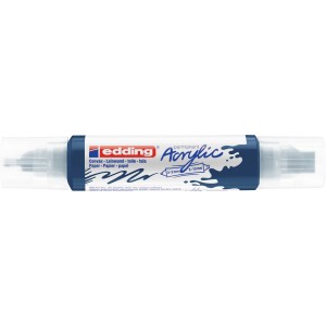 Edding 5400 Acryl 3D Double Liner in Elegant Nachtblau mit zwei Spitzen für Leinwand und Papier.