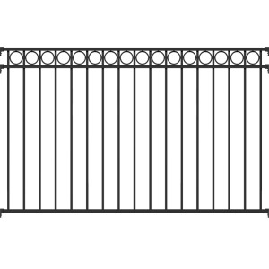 Metallzaun Zaunfeld Circle Schwarz 120 cm x 200 cm
