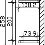 Technische Zeichnung: Skan Holz Haustür-Vordach Wismar 3, Maße 258x126 cm.