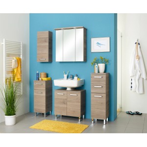 Pelipal Handwaschbecken Quickset 313, 50 cm, eckig, weiß, mit Ablage rechts. Badmöbel Set im Badezimmer.