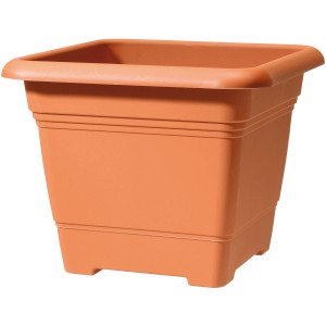 Scheurich Pflanzgefäß Nora, 27,6 cm, Terracotta, viereckig. Übertöpfe für Garten, Balkon und Terrasse.
