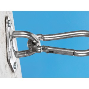 OBI Karabiner aus Edelstahl zum Spannen von Sonnensegeln.