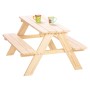Beige Kindersitzgruppe Nicki aus Holz von Pinolino für den Garten.