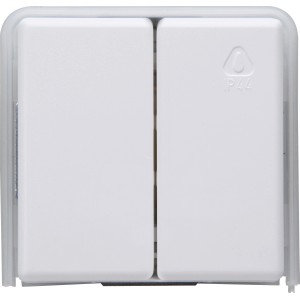 Kopp Serienschalter Arktisweiß für Feuchträume, Unterputzmontage.