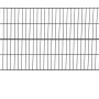 Anthrazit Doppelstabmattenzaun, 0,4x10m, mit Pfosten. Gartenzaun für Grundstücksbegrenzung.